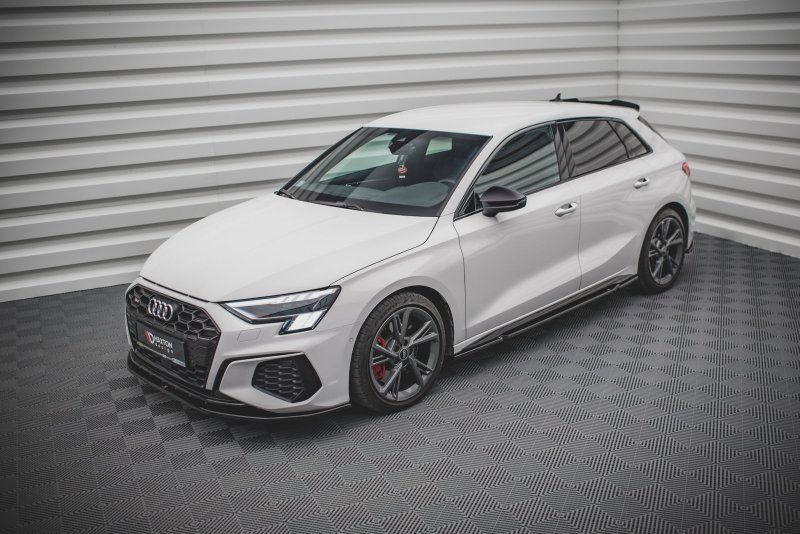 Maxton Seitenschweller Ansatz für Audi S3 / A3 S-Line 8Y schwarz Hochglanz AU-A3-8Y-SLINE-SD1-G