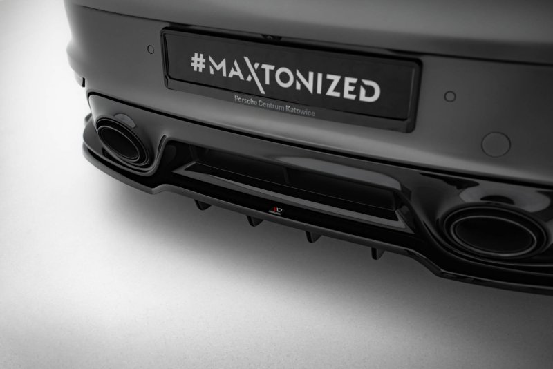 Maxton Mittlerer Cup Diffusor Heck Ansatz Porsche 911 Turbo S Sport Package 992 schwarz Hochglanz PO-911-992-TURBO-S-SPORT-RD1G+RD2-G