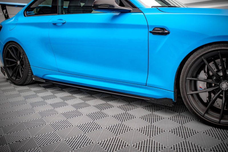Maxton Side Flaps BMW M2 F87 schwarz Hochglanz BM287MCOMPCNC-SF1-G