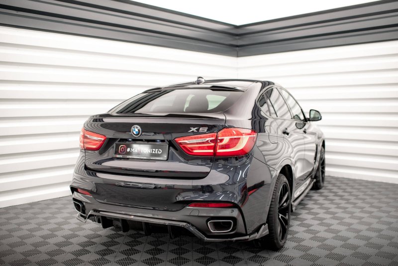 Maxton Spoiler CAP für 3D V.1 BMW X6 M-Paket F16 schwarz Hochglanz BM-X6-16-MPACK-CAP2-G