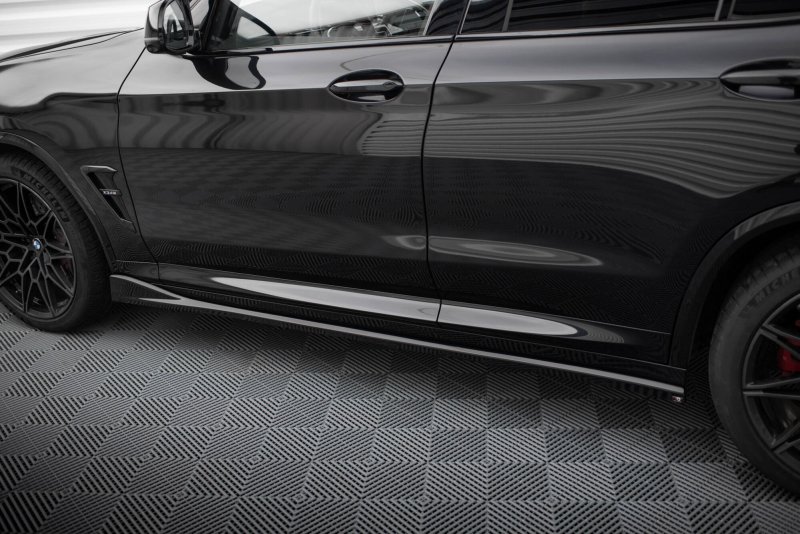 Maxton Seitenschweller Ansatz BMW X3 M F97 / F97 Facelift schwarz Hochglanz BM-X3M-F97F-SD1-G