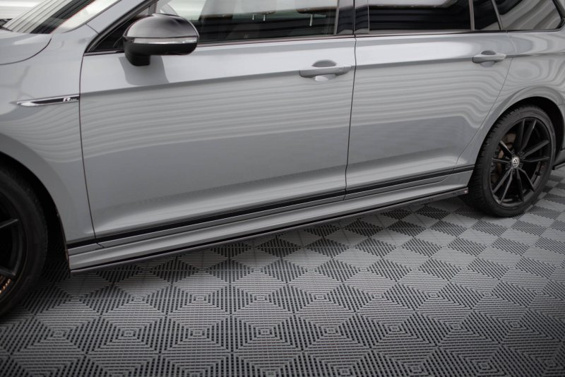 Maxton Seitenschweller Ansatz VW Passat R-Line B8 Facelift schwarz Hochglanz VW-PA-B8F-RLINE-SD1-G