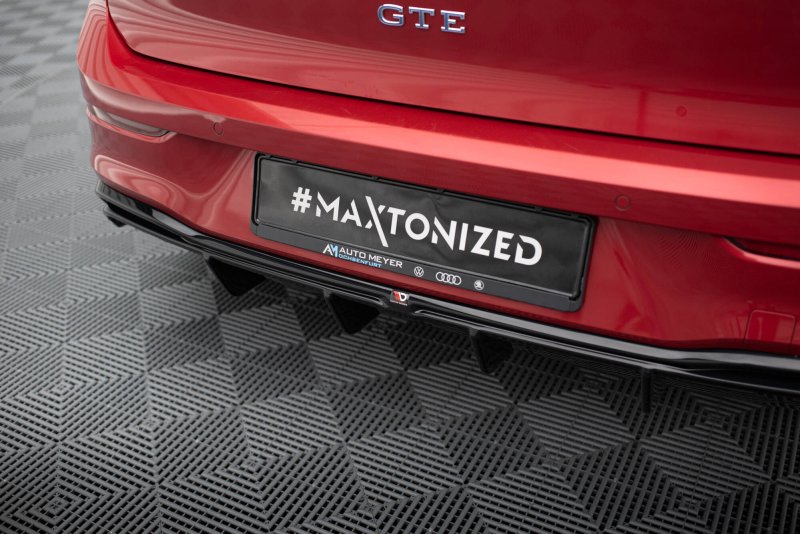 Preview: Maxton Diffusor Heck Ansatz VW Golf GTE / R-Line Mk8 / Mk8 Facelift schwarz Hochglanz VW-GO-8-GTI-CS-RS1-G