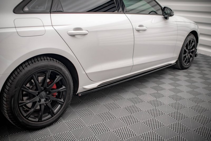 Maxton Seitenschweller Ansatz für Audi A4 B9 Facelift schwarz Hochglanz AU-A4-B9F-SD1-G