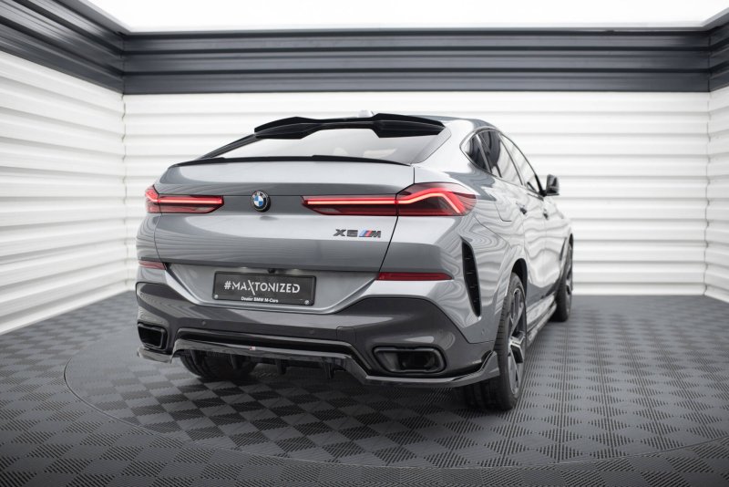 Maxton Mittlerer Cup Diffusor Heck Ansatz V.2 BMW X6 M-Paket G06 Facelift schwarz Hochglanz BM-X6-G06F-MPACK-RD2G+RD3-G