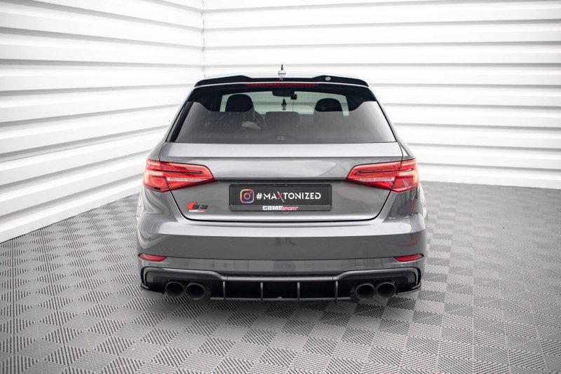 Maxton Street Pro Heck Ansatz Flaps Diffusor für Audi S3 Sportback 8V Facelift AUS33FSBCNC-RSD1BRB