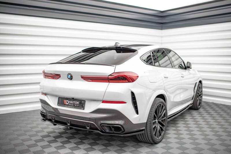 Maxton Mittlerer Diffusor Heck Ansatz DTM Look für BMW X6 M-Paket G06 schwarz Hochglanz BM-X6-06-MPACK-RD1G+RD2-G
