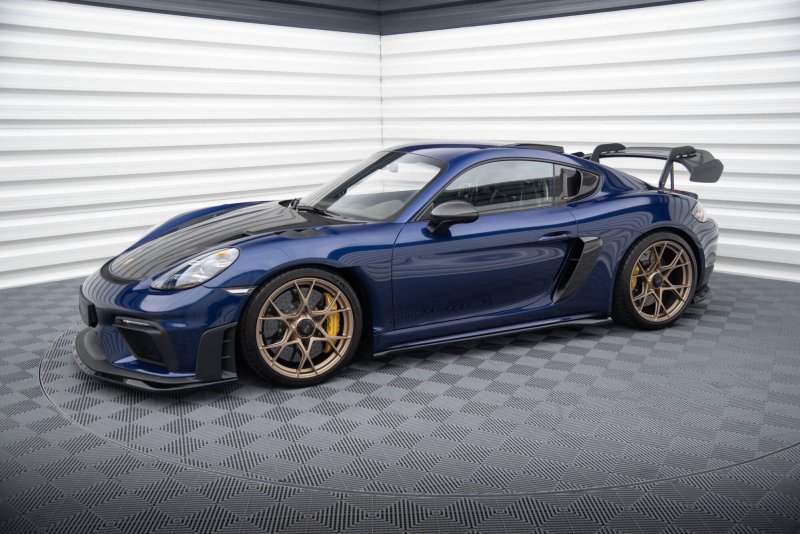 Maxton Seitenschweller Ansatz Porsche 718 Cayman GT4 RS 982c schwarz Hochglanz PO-CA-718-GT4-RS-SD1-G
