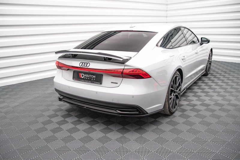 Maxton Mittlerer Diffusor Heck Ansatz für Audi A7 C8 schwarz Hochglanz AU-A7-C8-RD1-G