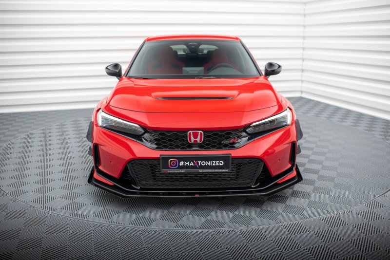 Maxton Street Pro Front Ansatz für +Flaps für + Flaps Honda Civic Type-R Mk 11 schwarz Hochglanz HOCI11TYPERCNC-FD1B+FSF1-G