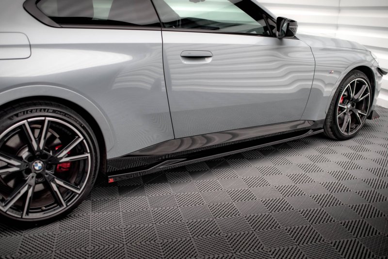 Maxton Seitenschweller Ansatz für V.2 für BMW 2 Coupe M-Paket / M240i G42 schwarz Hochglanz BM-2-42-MPACK-SD2-G