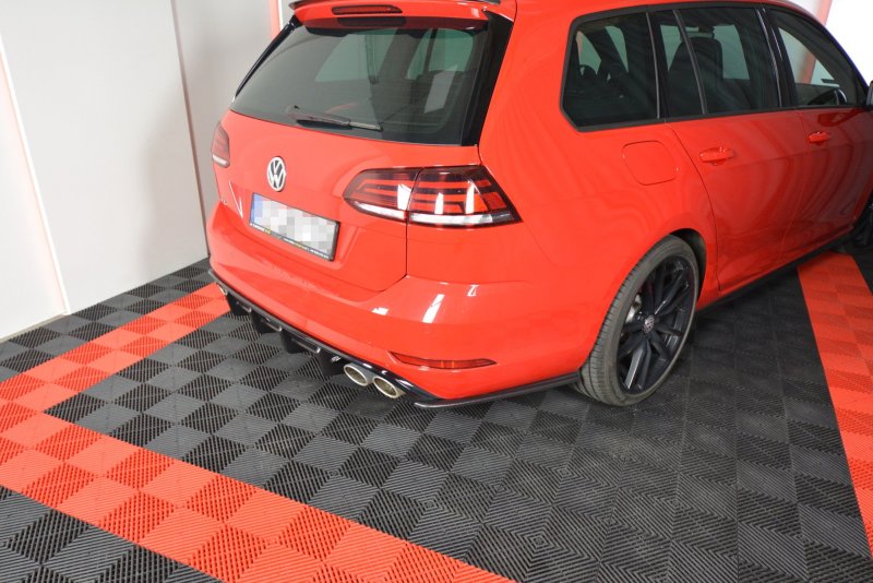 Maxton Heck Ansatz Flaps Diffusor V.1 für VW GOLF 7 R VARIANT FACELIFT  schwarz Hochglanz VW-GO-7F-R-VA-RSD1-G