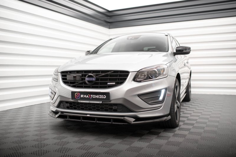 Preview: Maxton Front Ansatz für Volvo XC60 R-Design Mk1 Facelift schwarz Hochglanz VO-XC60-1F-RDESIGN-FD1G+FD1R-G