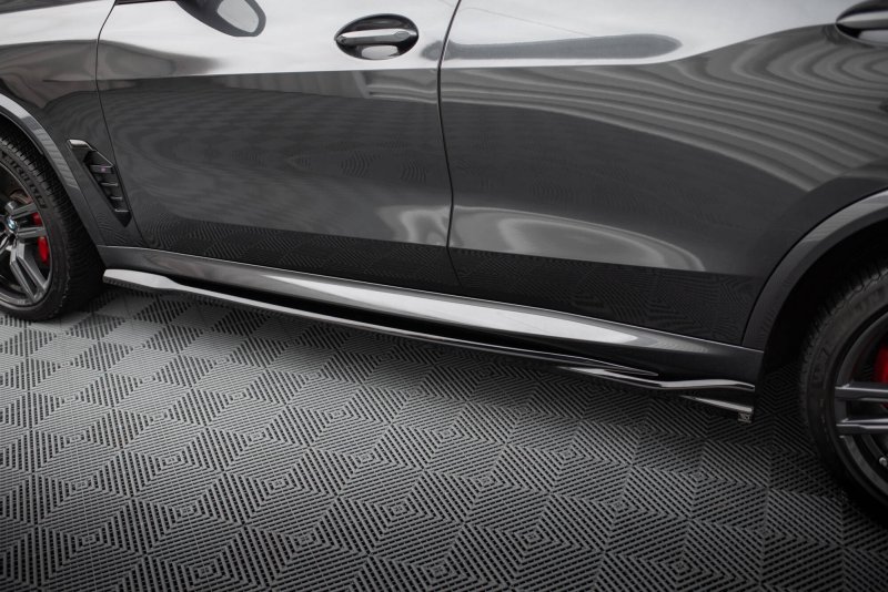 Maxton Seitenschweller Ansatz BMW X5 M F95 Facelift schwarz Hochglanz BM-X5M-F95F-SD1-G