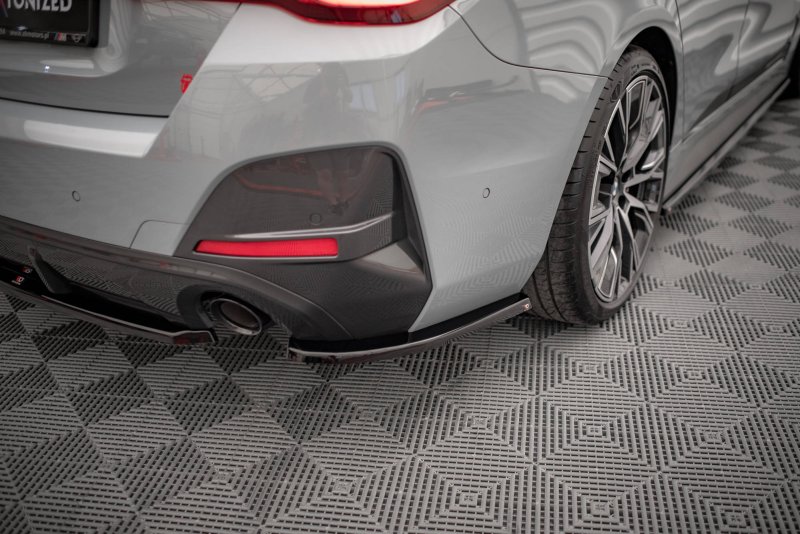 Maxton Heck Ansatz Flaps Diffusor V.1 für BMW 4er Gran Coupe M-Paket G26 schwarz Hochglanz BM-4-G26-MPACK-GC-RSD1-G
