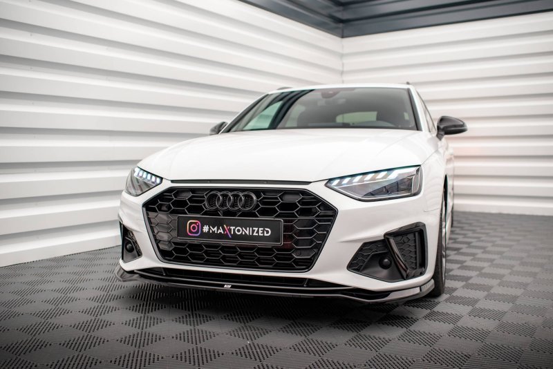 Maxton Front Ansatz V.2 für Audi A4 S-Line / S4 B9 Facelift schwarz Hochglanz AU-A4-B9F-SLINE-FD2-G