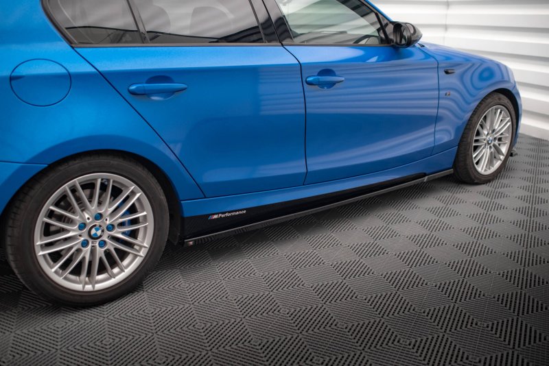 Maxton Seitenschweller Ansatz BMW 1er M-Paket E87 Facelift schwarz Hochglanz BM-1-87F-MPACK-SD1-G