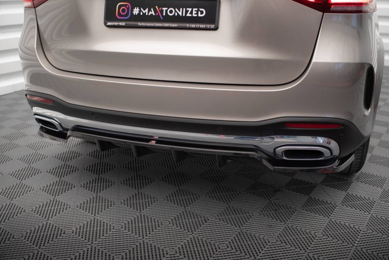 Maxton Mittlerer Cup Diffusor Heck Ansatz Mercedes-Benz GLE SUV AMG-Line W167 / W167 Facelift schwarz Hochglanz ME-GLE-X167-AMGLINE-RD1G+RD2-G