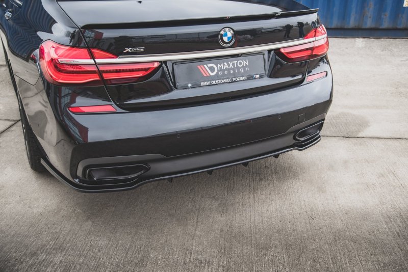 Maxton Mittlerer Diffusor Heck Ansatz DTM Look für BMW 7 M-Paket G11 schwarz Hochglanz BM-7-11-MPACK-RD2G+RD3-G
