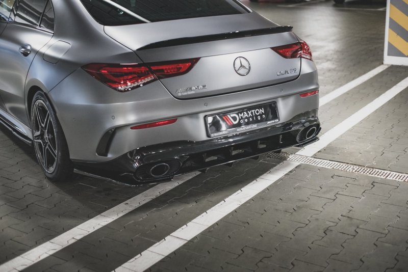 Preview: Maxton Heck Ansatz Flaps Diffusor für Mercedes-AMG CLA 35 Aero / 45 Aero C118 schwarz Hochglanz ME-CLA-118-AMG-RSD1-G