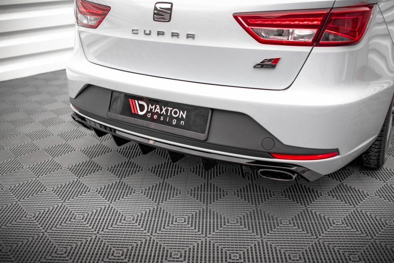 Maxton Diffusor Heck Ansatz Seat Leon Cupra Sportstourer Mk3 schwarz Hochglanz SE-LE-3-CU-ST-RS1-G