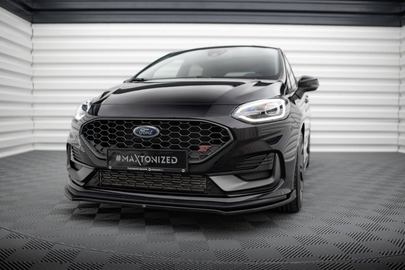 Maxton Front Ansatz V.1 Ford Fiesta ST / ST-line Mk8 Facelift schwarz Hochglanz FO-FI-8F-ST-FD1-G