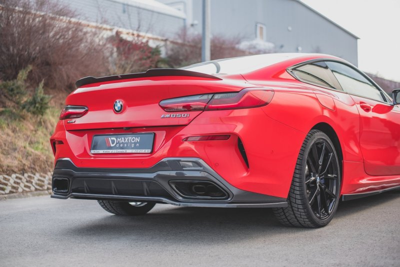 Maxton Mittlerer Diffusor Heck Ansatz für BMW 8 Coupe M-Paket G15 schwarz Hochglanz BM-M850-G15-RD1-G