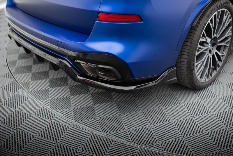 Maxton Mittlerer Cup Diffusor Heck Ansatz V.2 BMW X5 M-Paket G05 Facelift schwarz Hochglanz BM-X5-05F-MPACK-RD2G+RD3-G