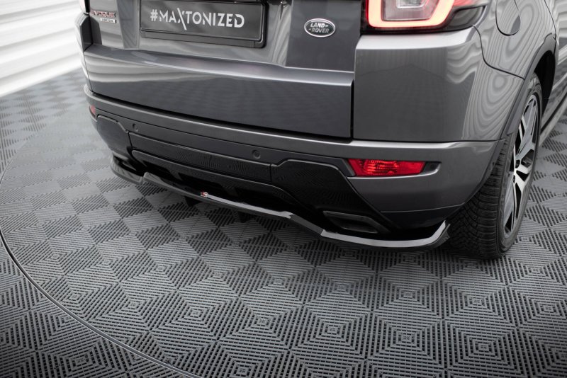 Maxton Mittlerer Cup Diffusor Heck Ansatz Land Rover Range Rover Evoque HSE Dynamic Mk1 Facelift schwarz Hochglanz LR-RR-EV-1-RD1G+RD2-G