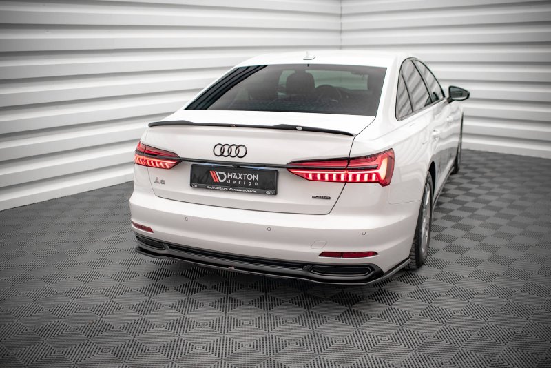 Maxton Mittlerer Diffusor Heck Ansatz für Audi A6 C8 schwarz Hochglanz AU-A6-C8-RD1-G