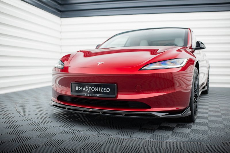 Maxton Front Ansatz V.1 Tesla Model 3 Project HighlandFacelift schwarz Hochglanz TE-MODEL3-1F-FD1G+FD1R-G