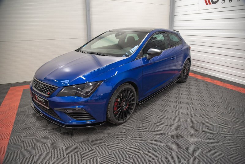 Maxton Seitenschweller Ansatz für Seat Leon Cupra / FR SC Mk3 / Mk3 FL schwarz Hochglanz SE-LE-3-CU-3D-SD1-G