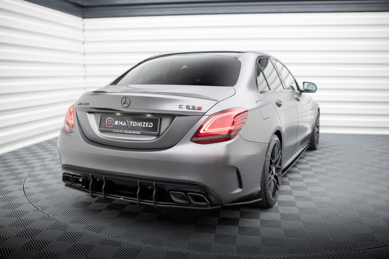 Maxton Street Pro Heck Ansatz Flaps Diffusor Mercedes-AMG C63 Limousine / Kombi W205 Facelift MEC205F63CNC-RSD1BRB