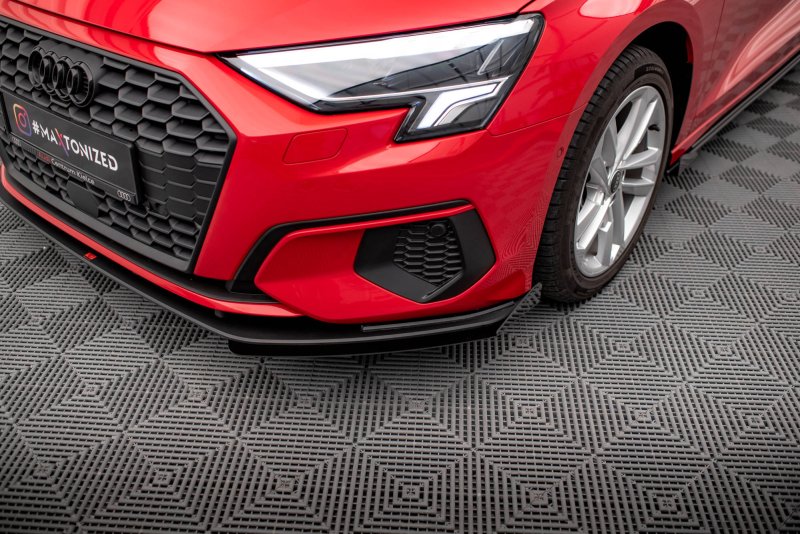 Maxton Front Flaps Audi A3 8Y schwarz Hochglanz AUA38YCNC-FSF1-G