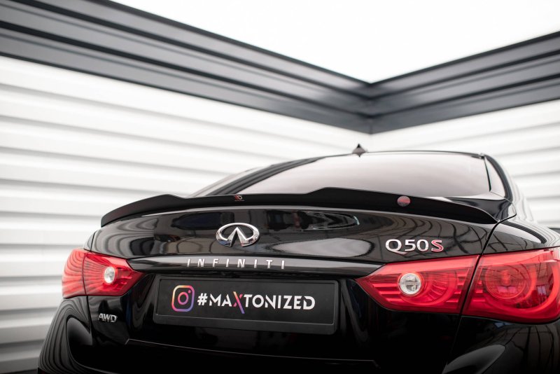 Maxton Spoiler CAP für Infiniti Q50 S Mk1 schwarz Hochglanz IN-Q50S-1-CAP1-G