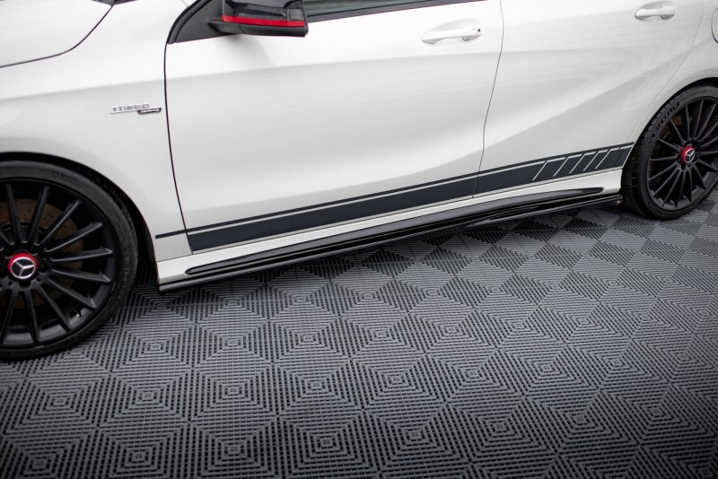 Maxton Seitenschweller Ansatz Mercedes-Benz A45 AMG W176 schwarz Hochglanz ME-A45-W176-SD1-G