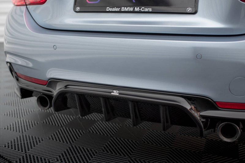 Maxton Diffusor Heck Ansatz BMW 4er Coupe / Gran Coupe / Cabrio M-Paket F32 / F36 / F33 (Version mit Einzelauspuff auf beiden Seiten) BM-4-F32-MPACK-RS1GO_O