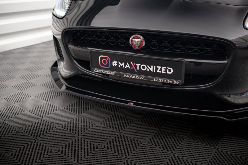 Maxton Front Ansatz V.2 für Jaguar F-Type Mk1 Facelift schwarz Hochglanz JA-F-TYPE-1F-FD2-G