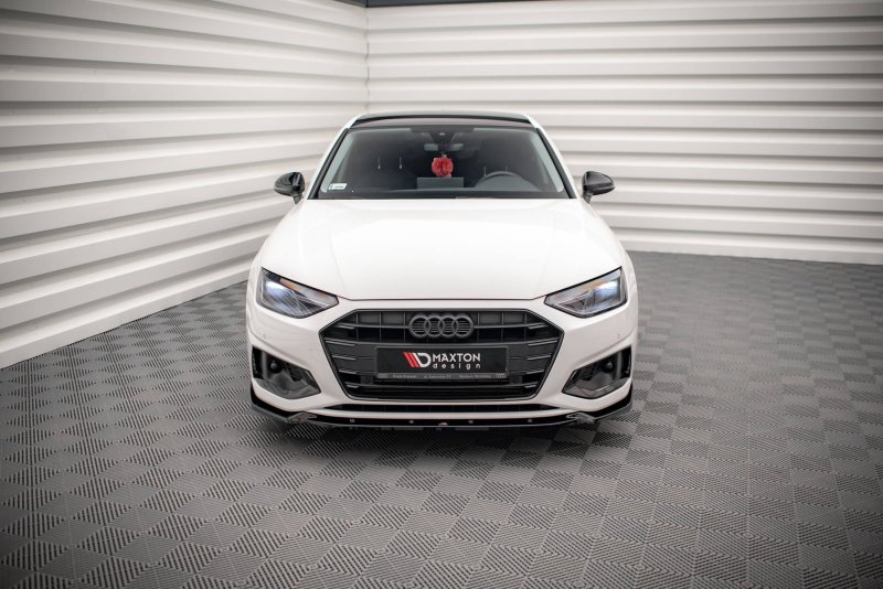 Maxton Front Ansatz V.1 für Audi A4 B9 Facelift schwarz Hochglanz AU-A4-B9F-FD1-G