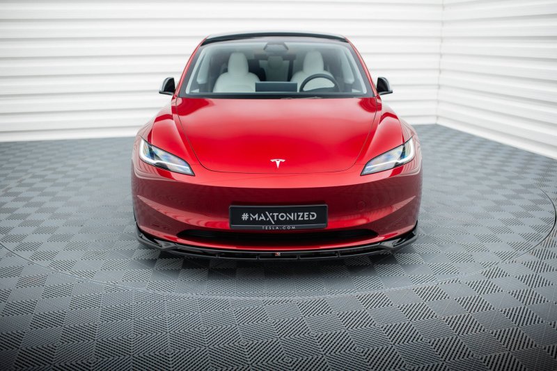 Maxton Front Ansatz V.1 Tesla Model 3 Project HighlandFacelift schwarz Hochglanz TE-MODEL3-1F-FD1G+FD1R-G