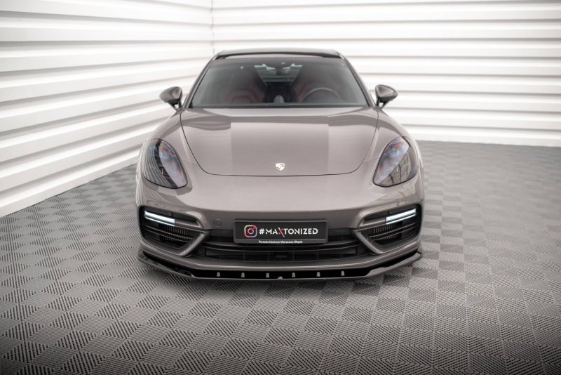 Maxton Front Ansatz V.1 für Porsche Panamera E-Hybrid 971 schwarz Hochglanz PO-PA-971-H-FD1-G
