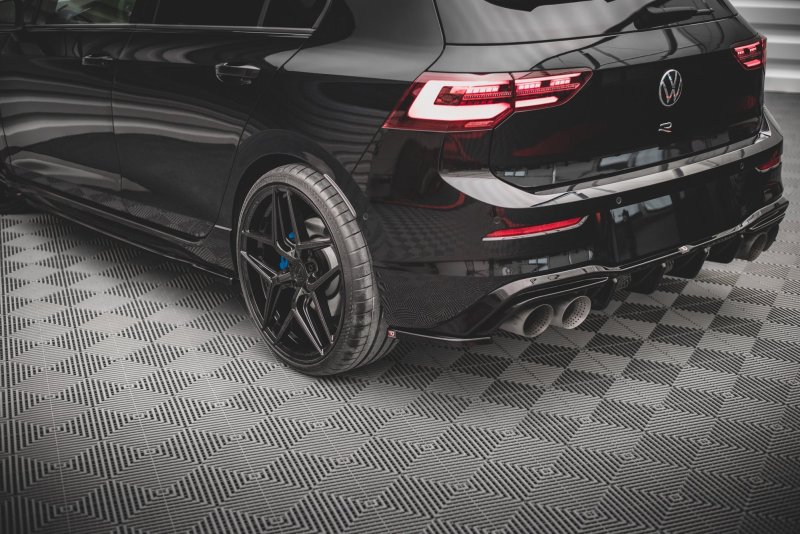 Maxton Heck Ansatz Flaps Diffusor V.4 für Volkswagen Golf R Mk8 schwarz Hochglanz VW-GO-8-R-RSD4-G