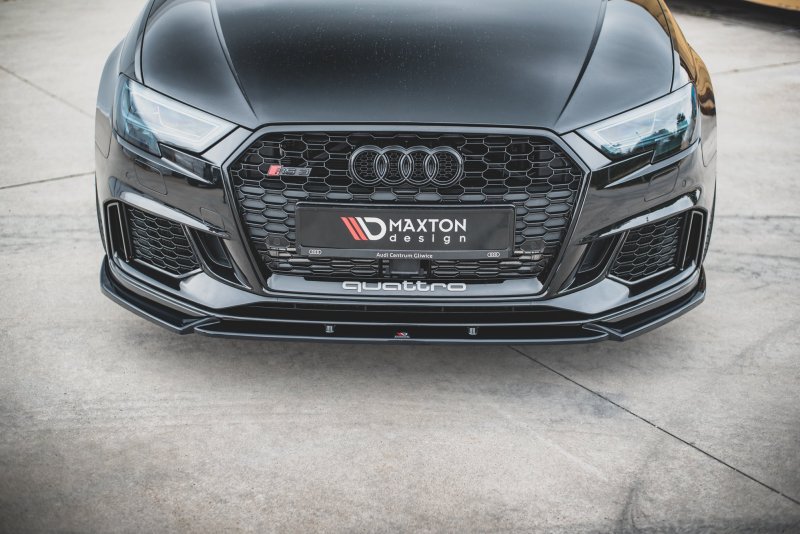 Maxton Front Ansatz V.4 für Audi RS3 8V FL Sportback schwarz Hochglanz AU-RS3-8VF-FD4-G
