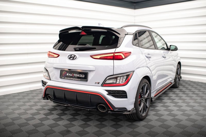 Maxton Heck Ansatz Flaps Diffusor V.2 für Hyundai Kona Mk1 schwarz Hochglanz HY-KO-1-N-RSD2-G