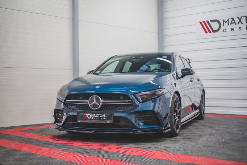 Maxton Front Ansatz V.1 für Mercedes A35 AMG / AMG-Line W177  schwarz Hochglanz ME-A-177-35-FD1-G