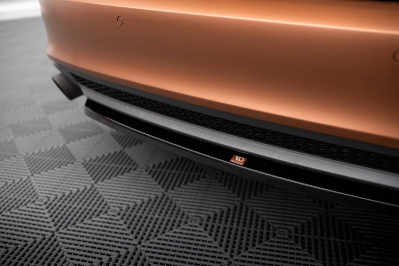 Maxton Mittlerer Cup Diffusor Heck Ansatz Audi A7 S-Line C7 schwarz Hochglanz AU-A7-C7-RD1-G