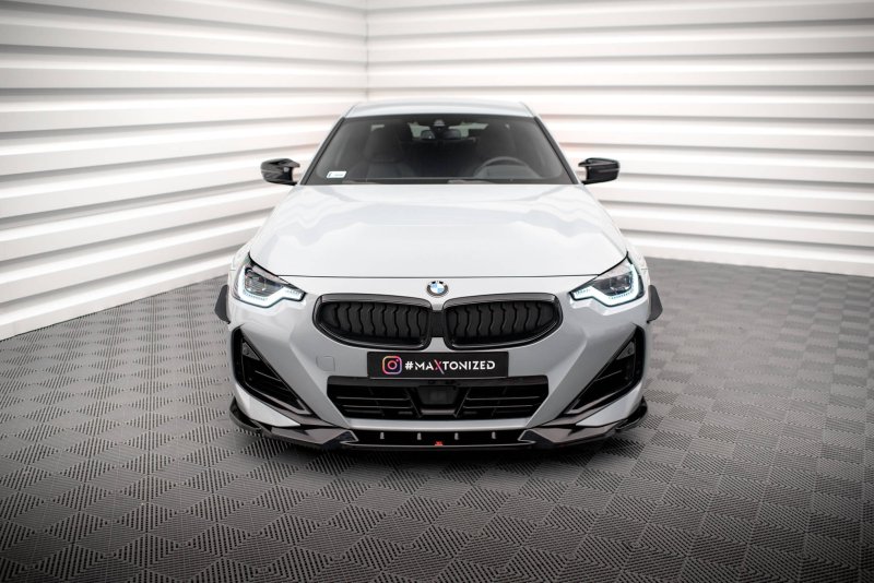 Preview: Maxton Front Ansatz V.2 für BMW 2 Coupe M-Paket / M240i G42 schwarz Hochglanz BM-2-42-MPACK-FD2-G