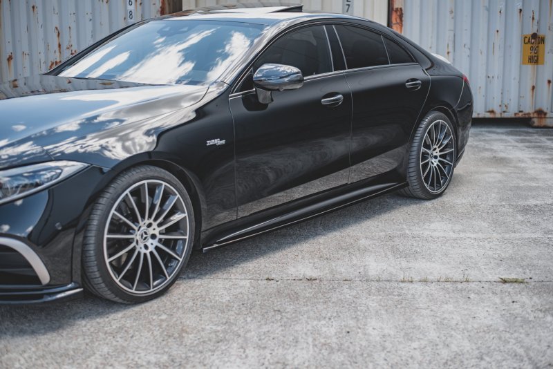 Maxton Seitenschweller Ansatz für Mercedes-Benz CLS AMG-Line C257 schwarz Hochglanz ME-CLS-257-AMGLINE-SD1-G
