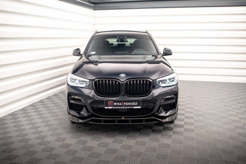 Maxton Front Ansatz V.2 für  BMW X3 M40d / M40i / M-Paket G01  schwarz Hochglanz BM-X3-01-M40-FD1G+FD1R-G