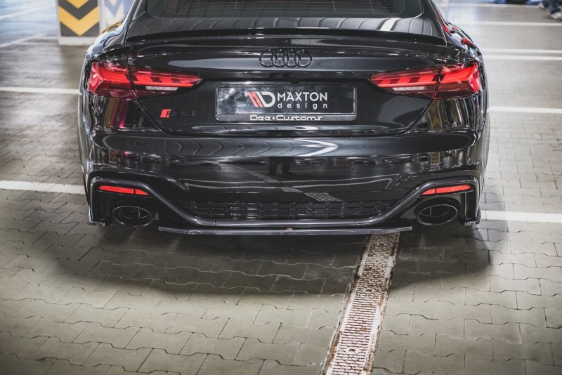 Maxton Mittlerer Diffusor Heck Ansatz für Audi RS5 F5 Facelift schwarz Hochglanz AU-RS5-2F-RD1-G